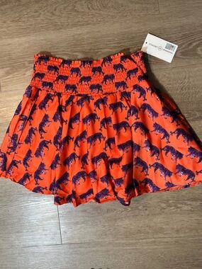 NWT Stewart Simmons Smocked Clemson Tiger Skort